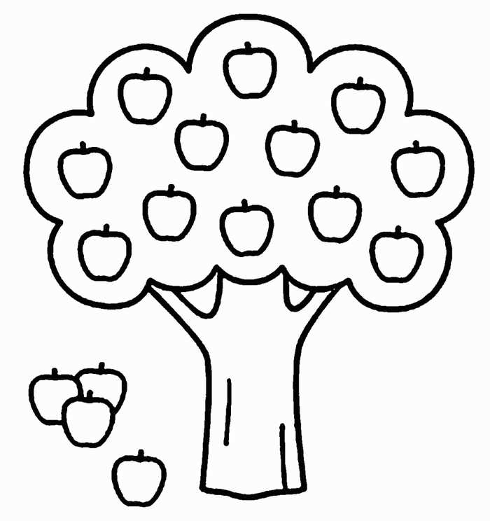 Apple Tree Kindergarten Coloring Pages