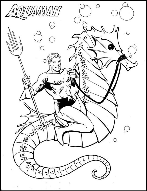 Aquaman from Justice League Coloring Page