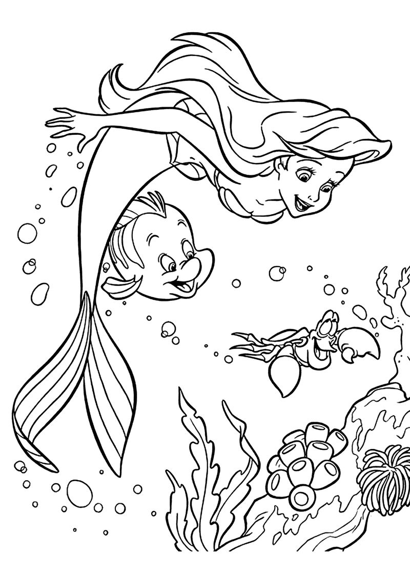 Ariel Coloring Pages Free