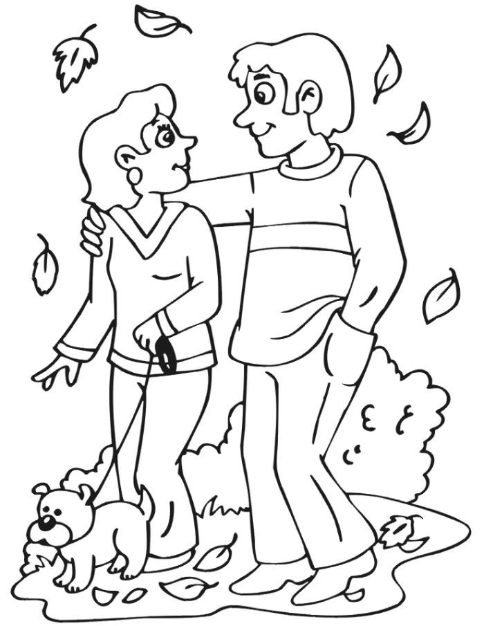 Autumn Clothes Coloring Pages