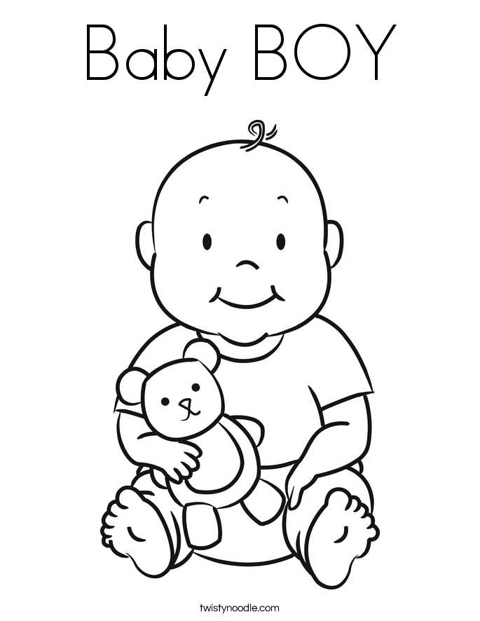 Baby Boy Coloring Page