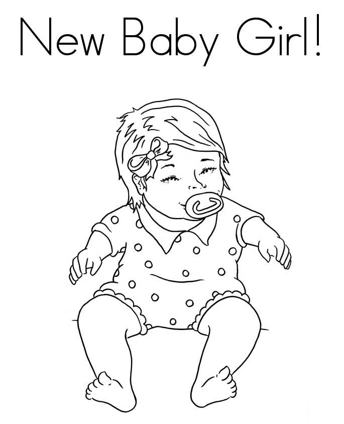 Baby Girl Coloring Page