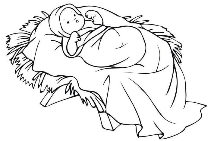 Baby Jesus Coloring Page