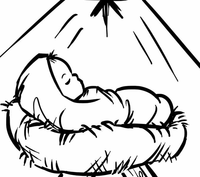 Baby Jesus Coloring Page