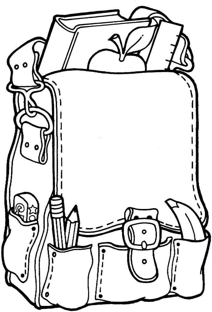 Backpack Kindergarten Coloring Pages