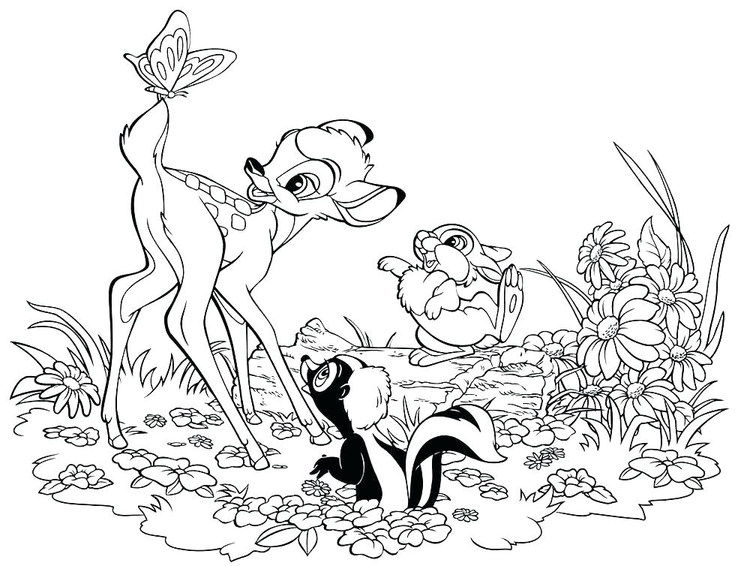 Bambi Coloring Pages Disney