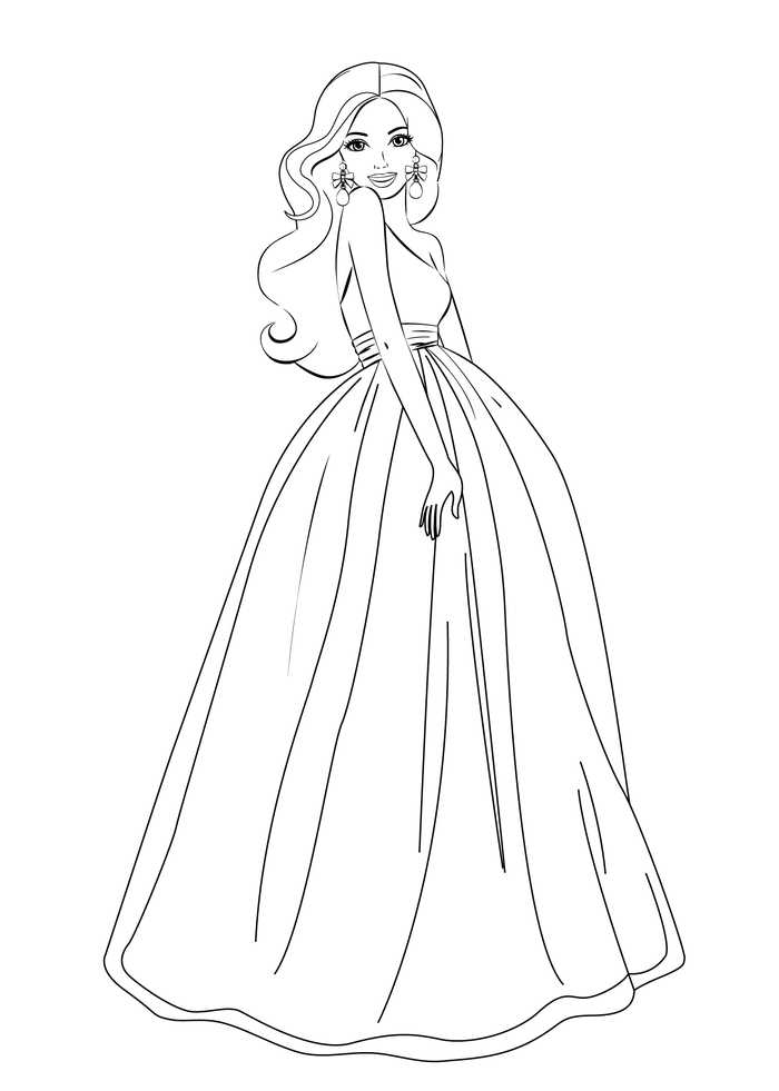 Barbie Gown Coloring Page