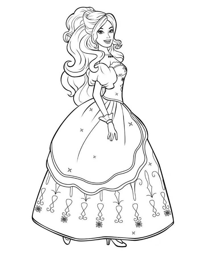 Barbie Princess Coloring Pages 1