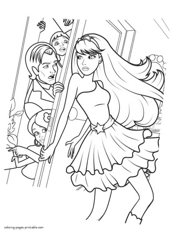 Barbie Princess Popstar Coloring Page