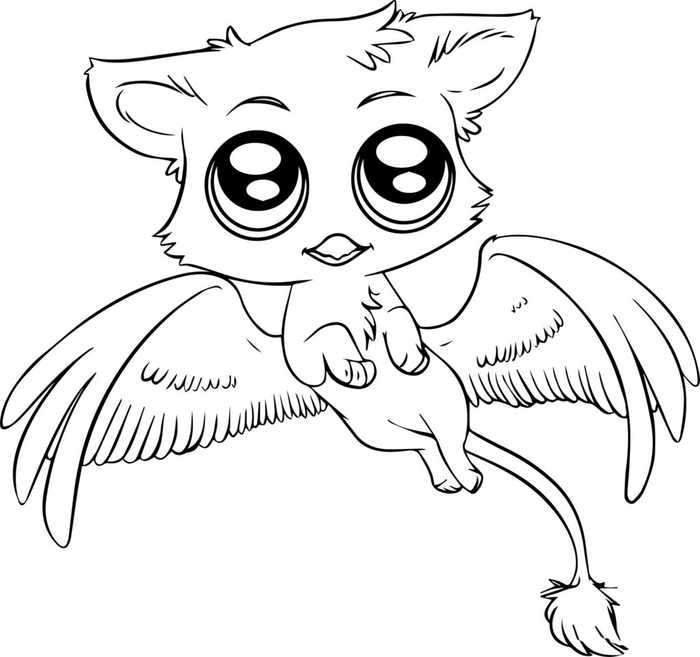 Bat Kawaii Coloring Pages