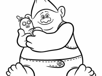 Biggie Trolls Movie Coloring Page