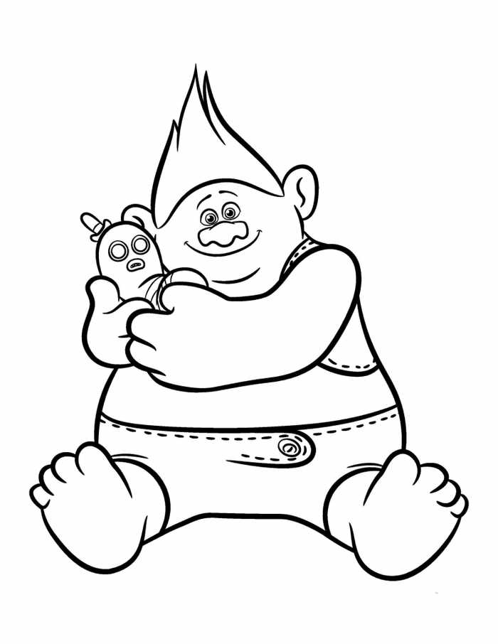 Biggie Trolls Movie Coloring Page