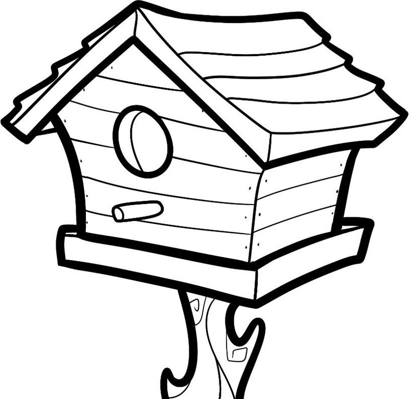 Bird House Coloring Pages