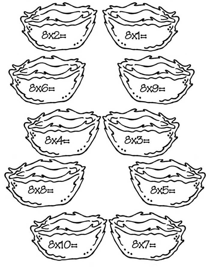 Birdnest Multiplication Worksheet