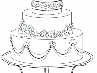 Birthday Cake And Candles Coloring Page