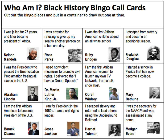 Black History Month Bingo