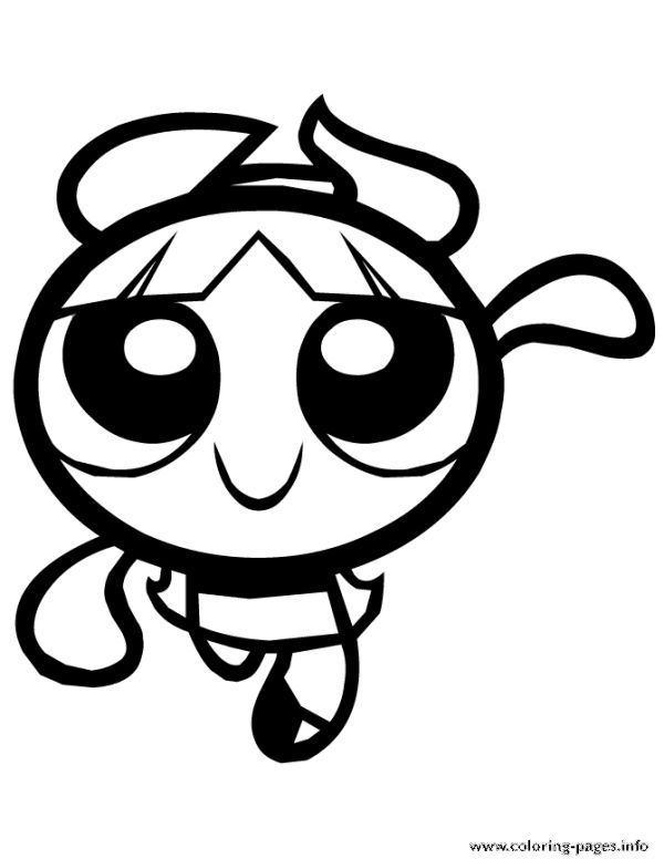 Blossom From Powerpuff Girls Running Coloring Pages Printable