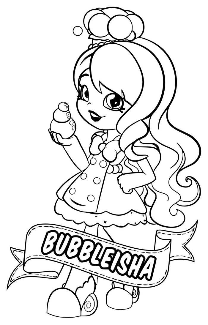 Bubbleisha Shoppies Coloring Pages