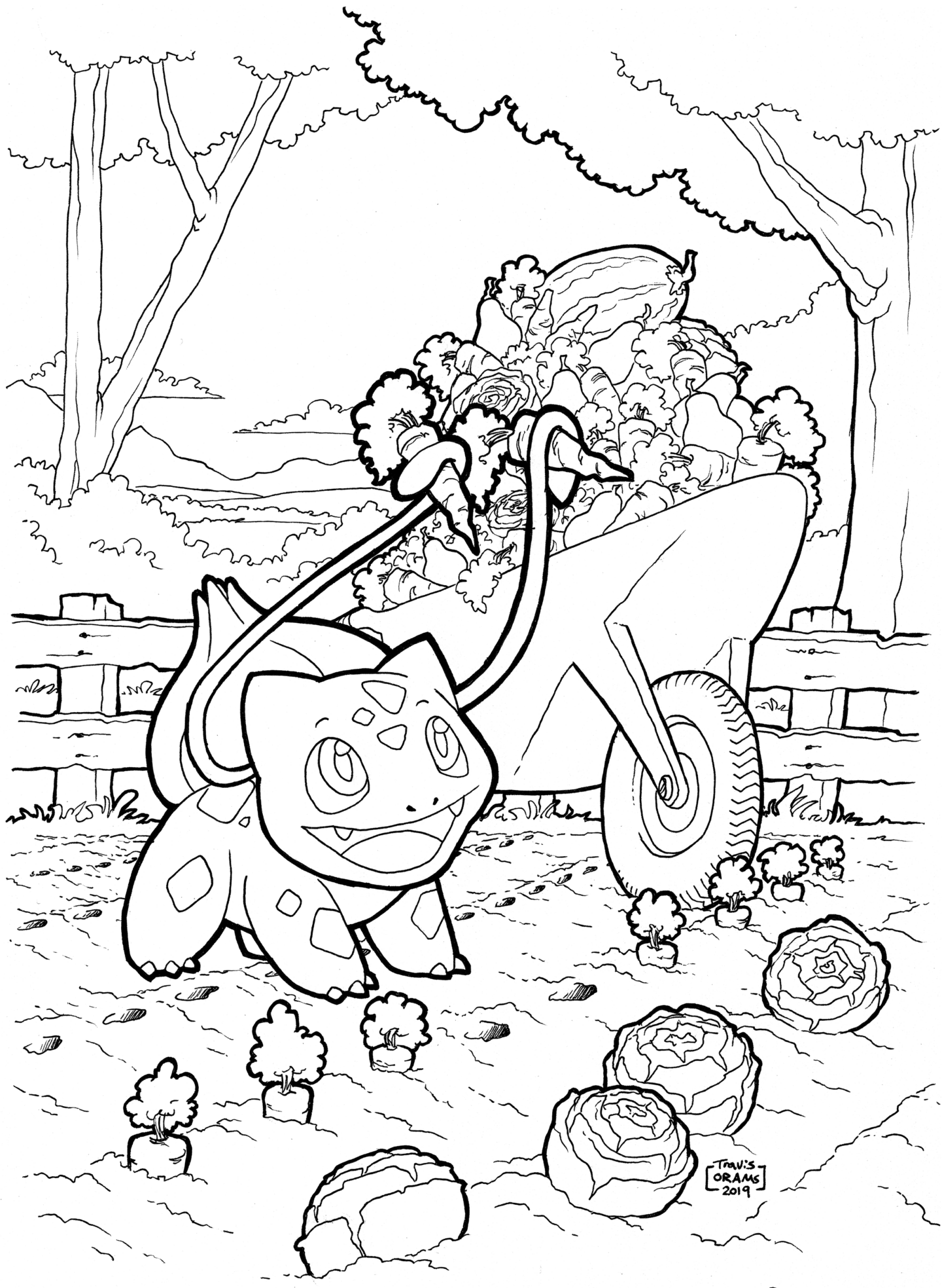 bulbasaur garden coloring pages