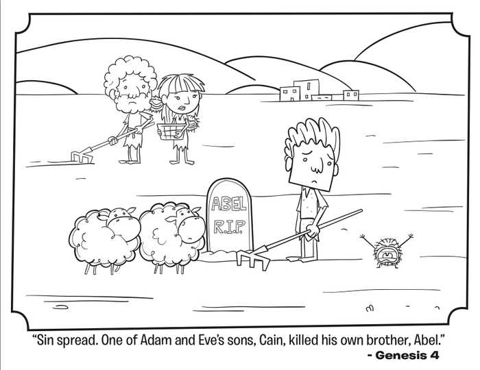 Cain And Able Sunday School Coloring Page