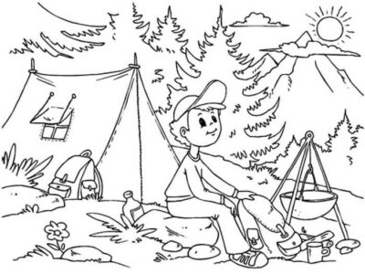 Camping Coloring Pages For Kids