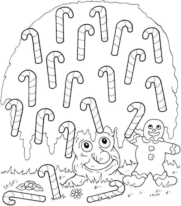 Candy Canes Coloring Pages