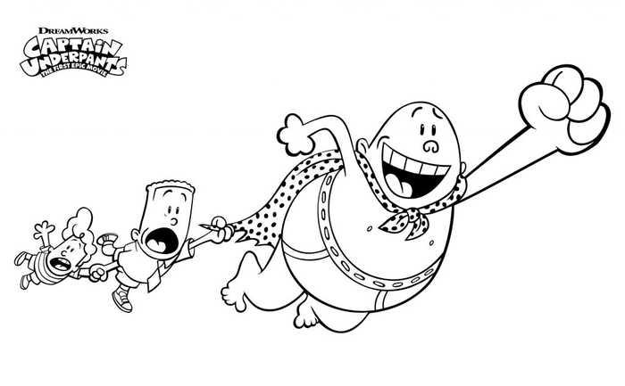 Captain Underpants Movie Adventures Coloring Page