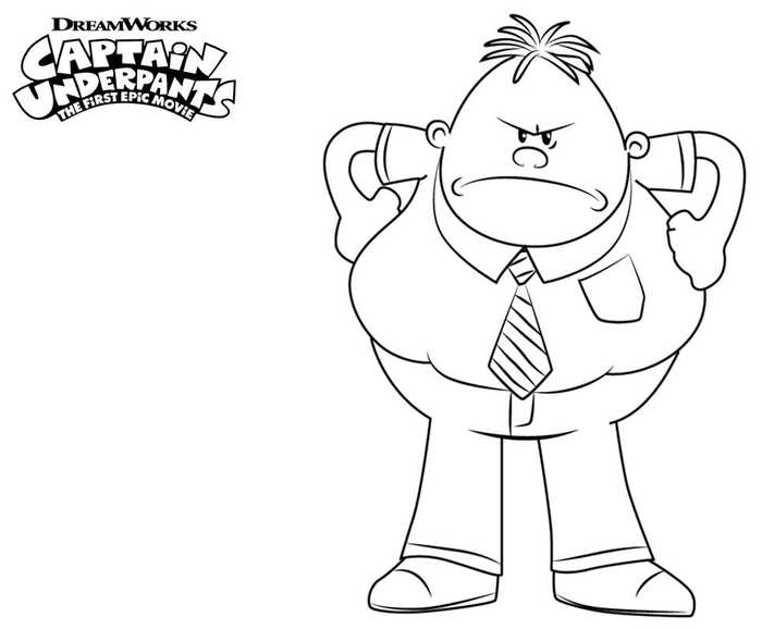 Captain Underpants Movie Mr Krupp Coloring Page