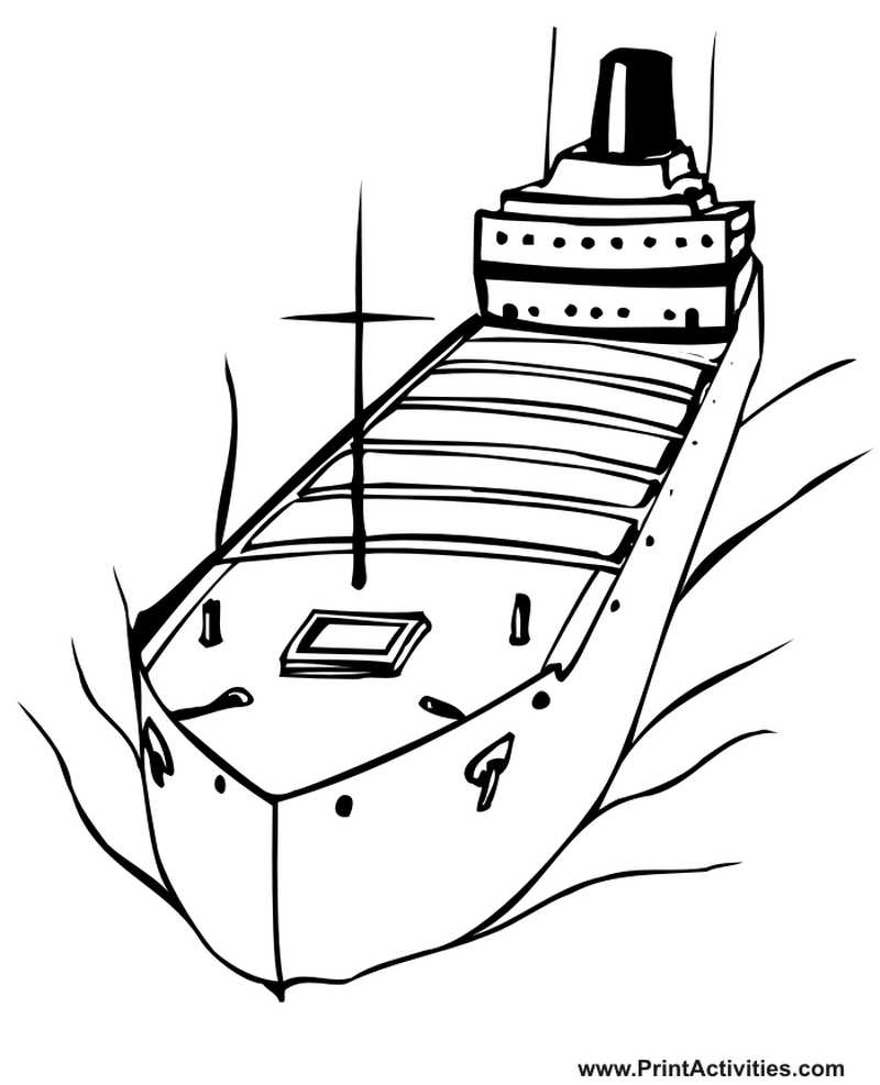 Cargo Ship Coloring Page