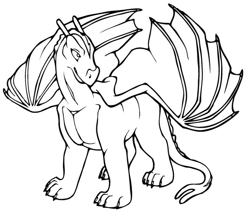 Cartoon Dragon Coloring Pages