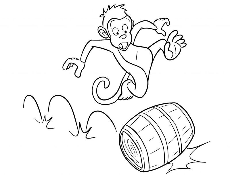 Cartoon Monkey Coloring Pages