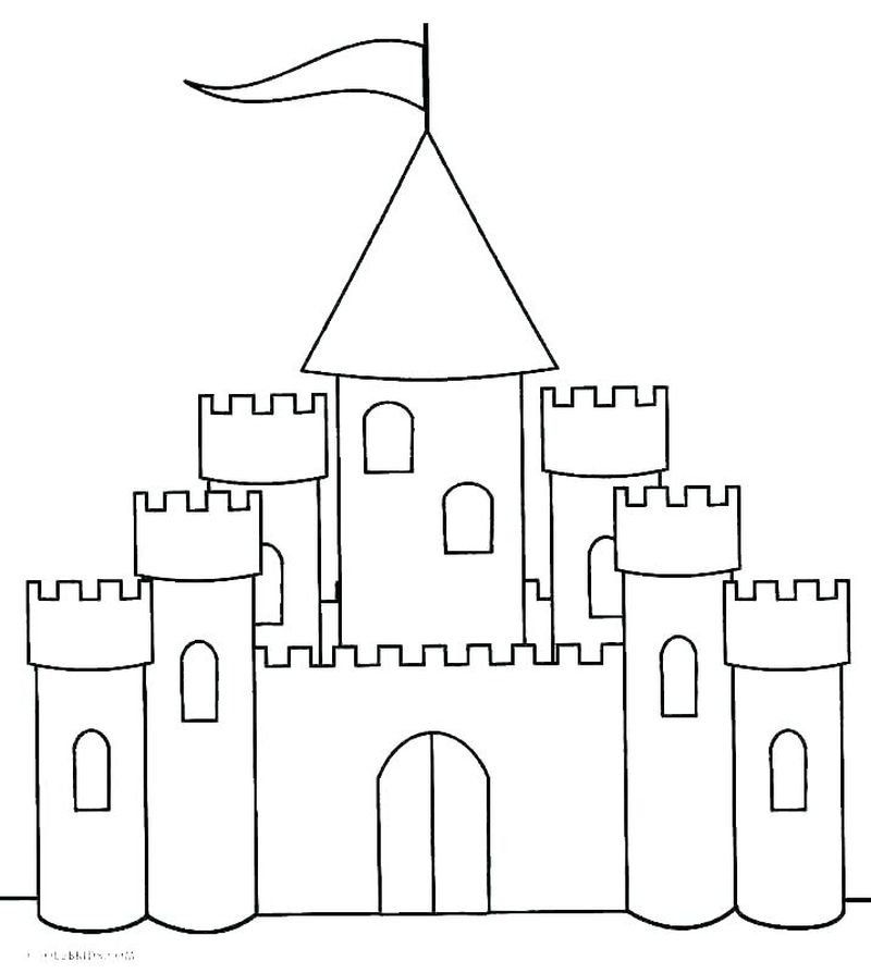 Castle Coloring Pages Easy