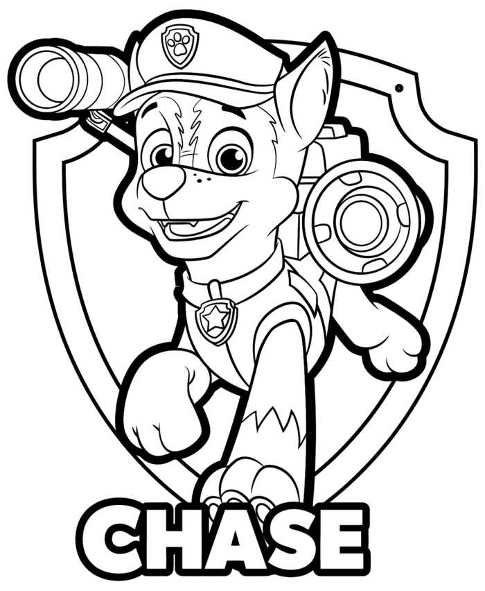 Chase Paw Patrol Coloring Pages