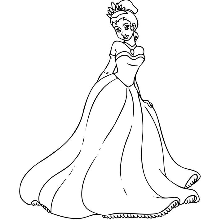 Childrens Coloring Pages Printable Disney Princess Tiana