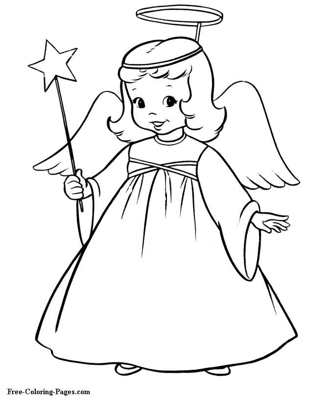 Christmas Angel Coloring For Preschoolers