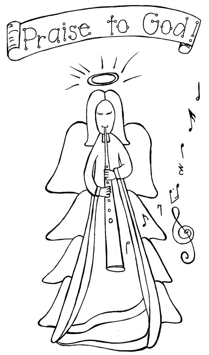 Christmas Angel Coloring Page