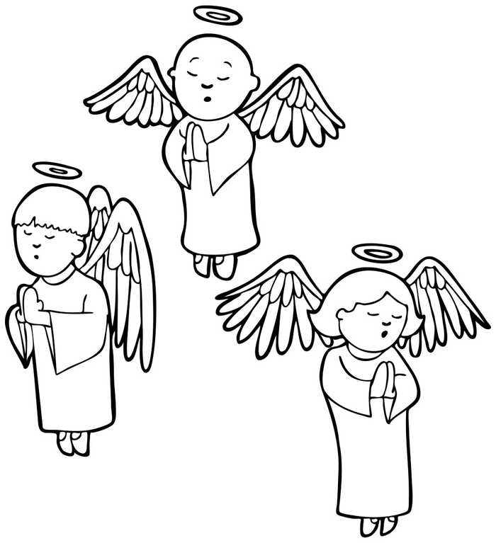 Christmas Angels Coloring Page