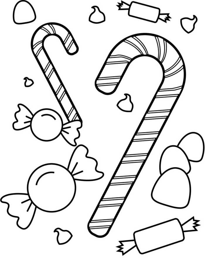 Christmas Candy Cane Coloring Pages