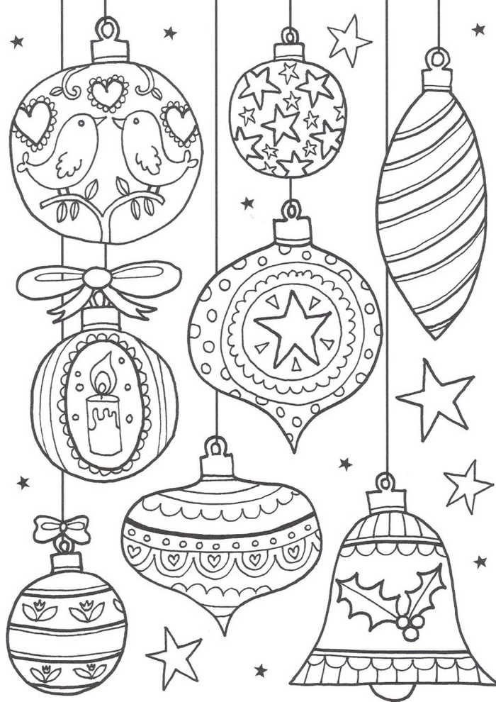 Christmas Coloring Pages Ornaments 1