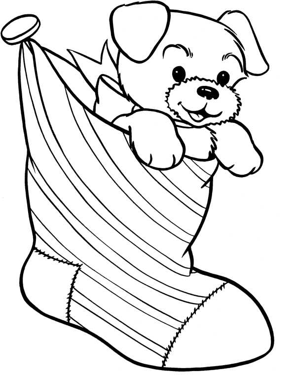 Christmas Coloring Pages Puppy