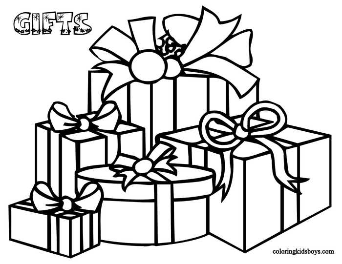 Christmas Gifts Coloring Page