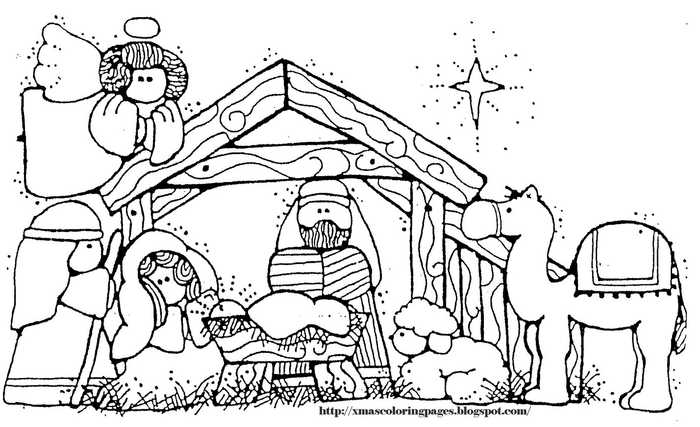 Christmas Nativity Coloring Pages