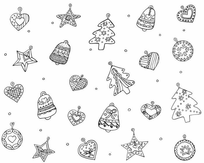 Christmas Ornaments Coloring Cutouts