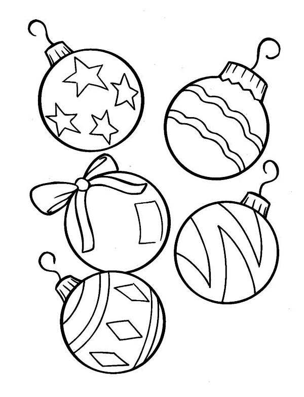 Christmas Ornaments Coloring Page Printable