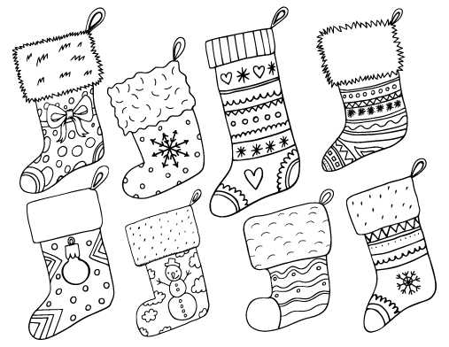 Christmas Stocking Coloring Pages 1