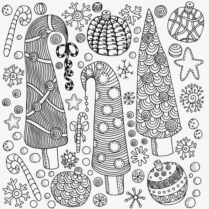 Christmas Trees Coloring Pages For Adults