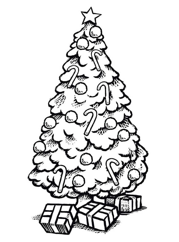 Christmas Tree Coloring Pages 1