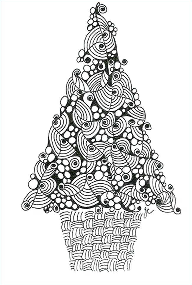 Christmas Tree Drawing For Coloring