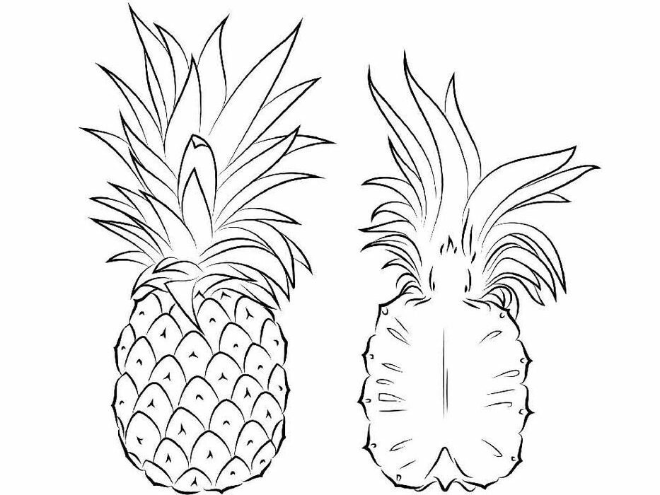 Coconut Pineapple Coloring Pages