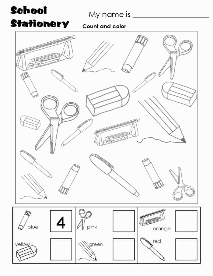 Color And Count Kindergarten Worksheet